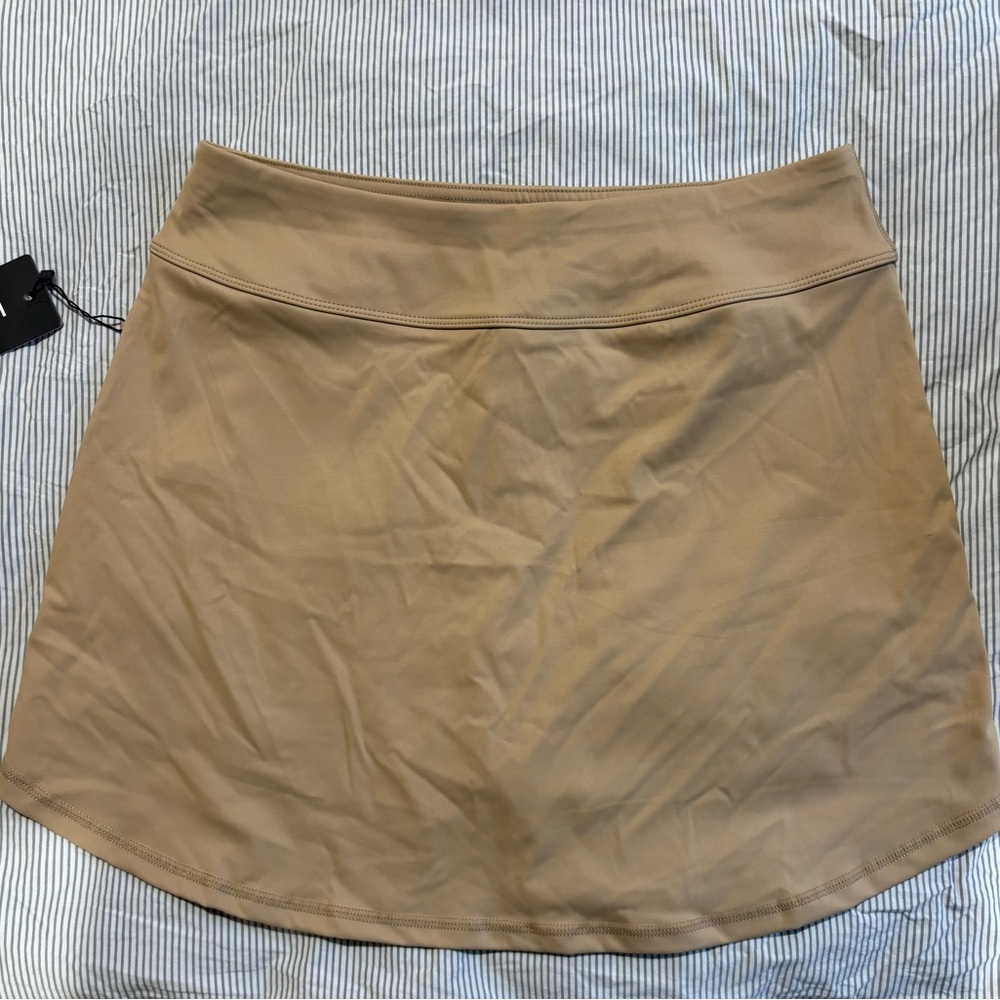 Tan High Waisted Athletic Tennis Skort